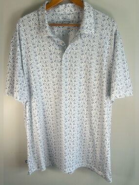 Mizzen+Main Men’s Golf Performance Polo Shirt Size XXL Classic Golf Carts NWOT